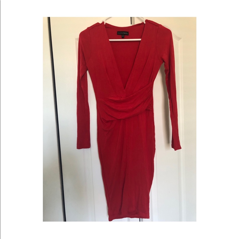 Red fitted dress